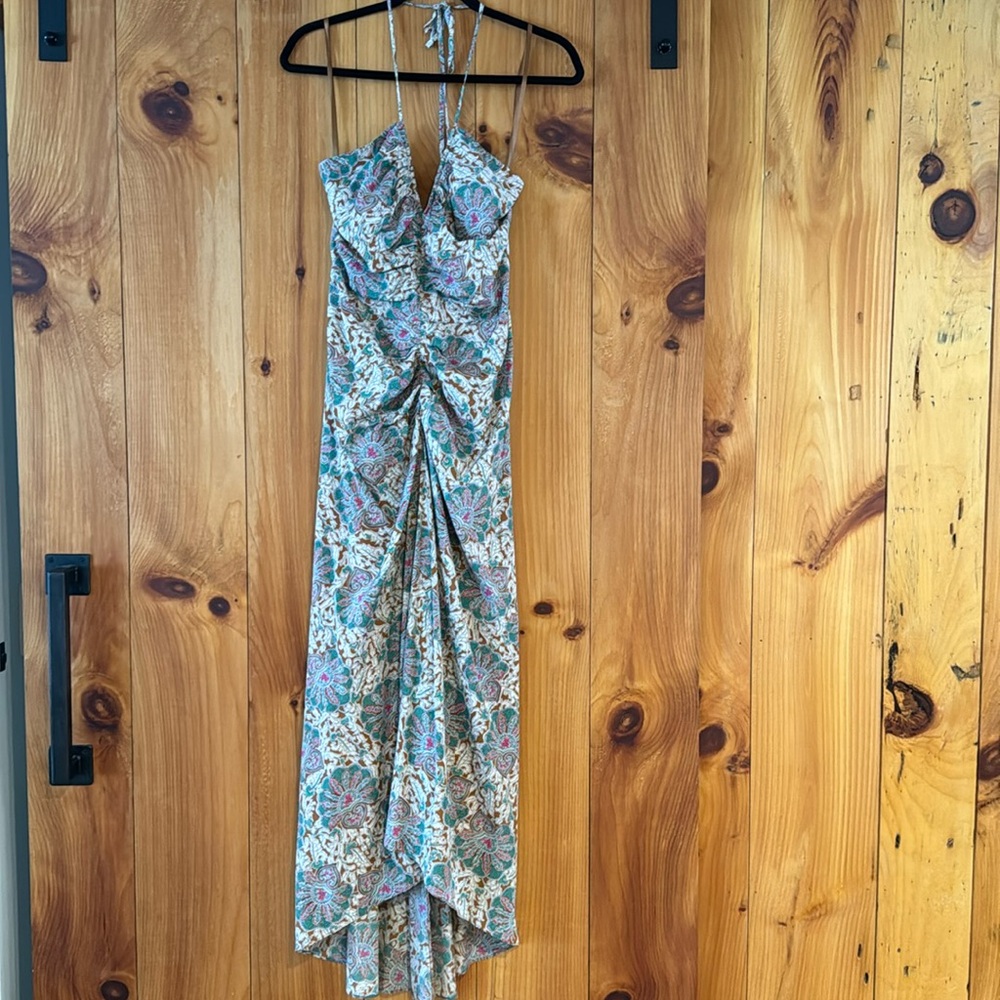 Veronica Beard Stretch Silk Halter Dress, Paisley Size 6, Worn once on vacation
